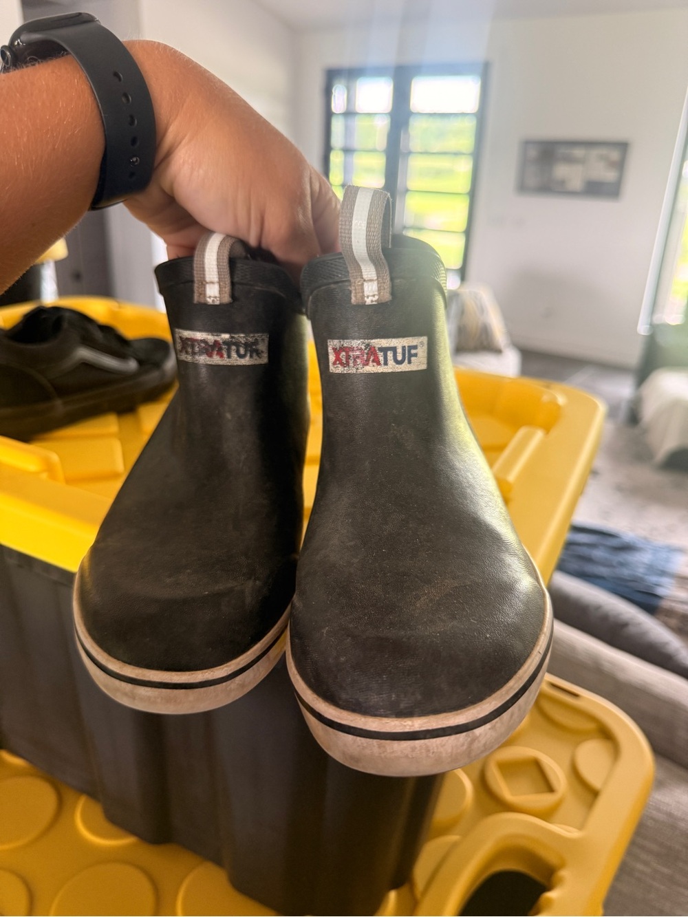 XTRATUF Kids' Black Slip-On Rain & Snow Boots
